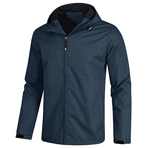 YOUTHUP Blouson Homme Coupe-vent à Capuche Imperméable Veste a Capuche Hommes en Veste de Pluie Cover