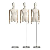 Torso de maniquí Ajustable de 3 Piezas con Base Redonda, Altura de 59 a 86,6 Pulgadas, Cabeza Desmontable para Ropa, Vestidos, exhibición de Joyas y Costura. Madera Resistente, Talla S/M.