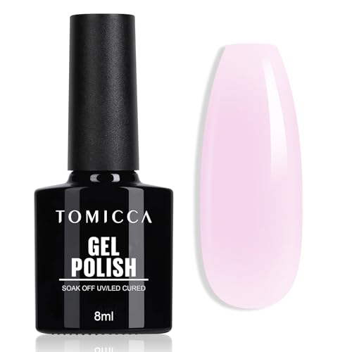 TOMICCA Esmalte de uñas UV Milky Rose-Lila, 8 ml, esmalte de uñas de gel UV LED Soak Off Manicure Gel Lacquer Varnish