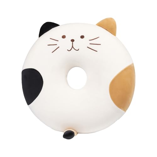 Cuscino per sedia a forma di ciambella a forma di gatto, cuscino in memory foam, cuscino per gatti in memory foam, comodo cuscino per seduta, sfoderabile, cuscino a ciambella per casa e ufficio