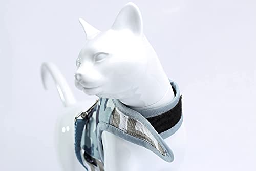 Yizhi Miaow Cat Harness And Leash For Walking Escape Proof, Adjustable Cat Vest Harness, Padded Stylish Cat Walking Jackets, Grey Camo, Large #TOP6