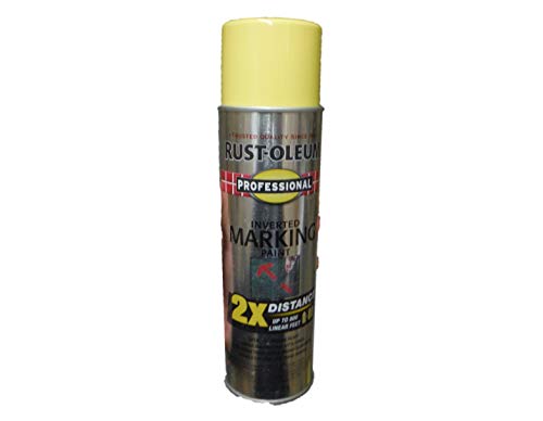 Image of Rust-Oleum 266577 Professional 2X Distance Inverted Marking Spray Paint, 15 oz, High Visibility Yellow