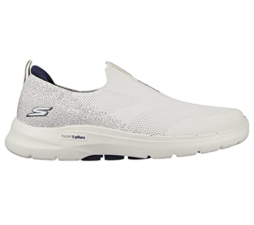 Skechers Mens Gowalk 6 - Stretch Fit Slip-On Athletic Performance Walking Shoe, White/Navy, 9.5 Us #TOP3