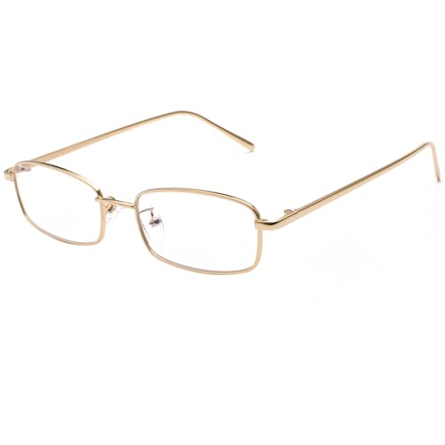 Ggpyyon Blue Light Blocking Glasses for Women Men,Gaming Computer Glasses Anti Glare Headache Eyes Strain Glasses with Blue Light Filter(Gold/Clear)