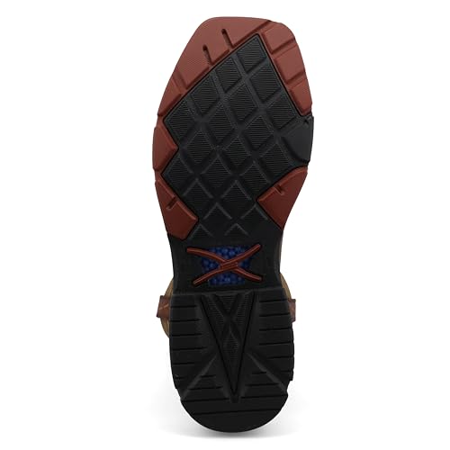 Image of Twisted X Men's 11 inch Western Work Boot, Square Toe with CellStretch, Copper Brown & Multi, 10 EE