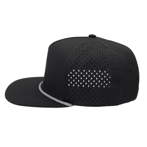 Image of Classic 5‑Panel Snapback Hat - Adjustable Flat Bill Cap, Lightweight Breathable Unisex for Embroidery & DIY