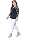Agnes Orinda Women's Plus Size Tops Casual V Neck 3/4 Sleeve Floral Raglan Top Tshirt 2024 5X Blue