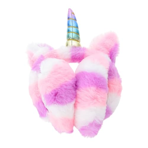 VALICLUD Fashionable Plush Unicorn Ear Muffs Warm Winter Ear Covers Warmers Windproof Noise Reduction