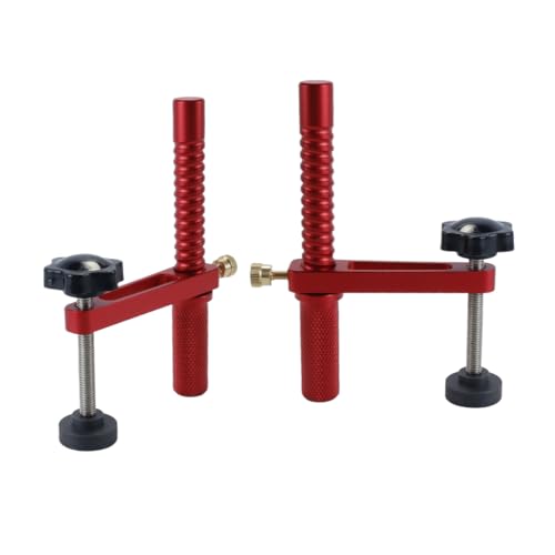 Hoite 2Pcs Bench Dogs Clamp, 20mm Red Color Adjustable Bench Clamps Workbench Dog Fast Acting Hold Down Table Clamps for Woodworking Benchtop