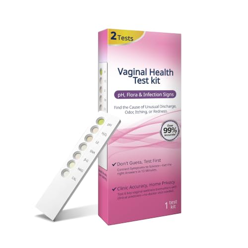 6-in-1 At-Home Vaginal Health & Vaginitis Symptom Screening | 2 Test Kits, pH, BV, Yeast & Microbiota Screening, 10 Min Quick Results for Unusual Discharge, Odor & Itching