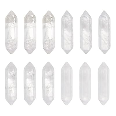 OLYCRAFT 12 piezas Cristal de Cuarzo Natural Punta de Cuarzo Hexagonal Cristal Doble Terminado Puntos Varitas Sin Agujero Colgantes de Cuarzo Piedra preciosa para DIY Artesanía Collar Joyería Hacer | Ya disponible en tu tienda friki favorita! En mundofriki.es!