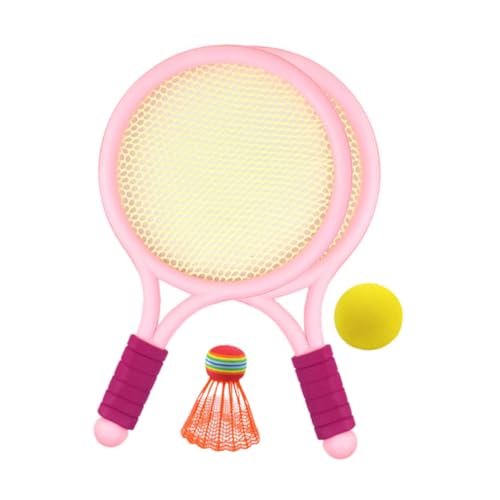 Abaodam Ensemble de Raquettes de Badminton pour Garçon et Filles 2 Pièces en Plastique Léger Rose 2 Volants Résistants, Kit Sport Extérieur et Intérieur pour Jeux Couleur Aléatoire
