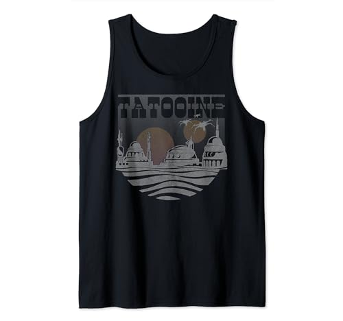 Débardeur paysage Tatooine Star Wars t-shirt sans manches geek pour homme et femme