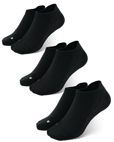 Safersox Sommer Wandersocken No Show, 3er Pack, Schwarz, 35-38