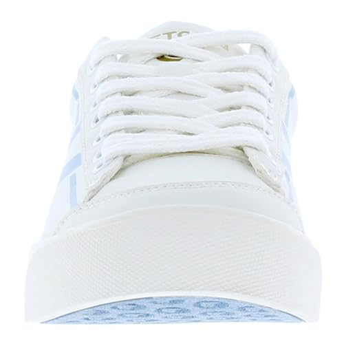 TRETORN Hopper Canvas Sneakers, White with Blue Logo, Lace-up Closure4