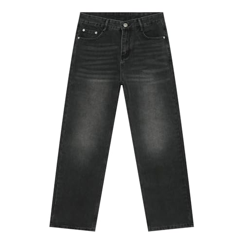 Men's Denim Jeans Straight Leg Korean Style Loose Straight Wide Leg Office Casual Daily Pants for Men4