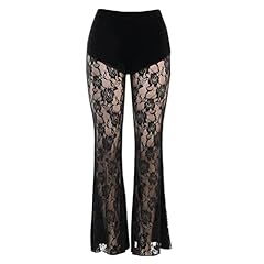 Y2k Punk Black Velvet Lace Bell Bottoms