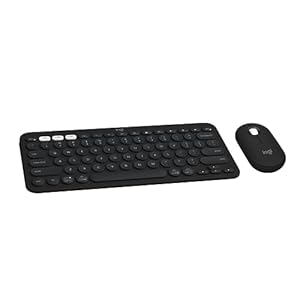 Logitech Pebble 2 Combo, Wireless Keyboard and Mouse, Quiet and Portable, Customizable, Logi Bolt, Bluetooth, Easy-Switch for Windows, macOS, iPadOS, Chrome – Black