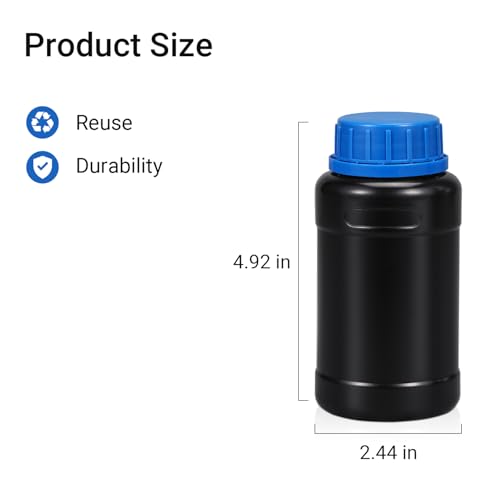 image for ASEVAT 250ml/8.5oz Darkroom Chemical Storage Bottles, Plastic Photogra