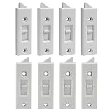 Kyuionty Window Latch Locks Replacement Window Parts and Hardware, Plastic Spring Loaded Sliding Window Tilt Latch for Home Window Accessories, Pack of 8 (White)