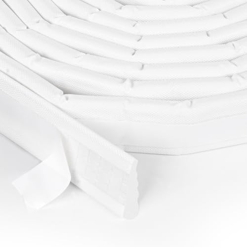 118 Inch Wedge-Shape Foam Window Weather Stripping Door Seal Insulation Strip, Soundproofing Window Inserts Foam Self Adhesive Draft Stopper Light Blocker for Winter Window Door Gaps, White