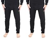 HEAD Herren-Thermohose mit Waffelmuster, 2er-Pack, schwarz, Groß