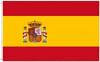 5X3FT Double Sided Flag Banner with Two Brass Grommets, Flags Banner, Large National Flags for Sport, Parade, Patriotic Activities and Garden Home Decoration (SPAIN)