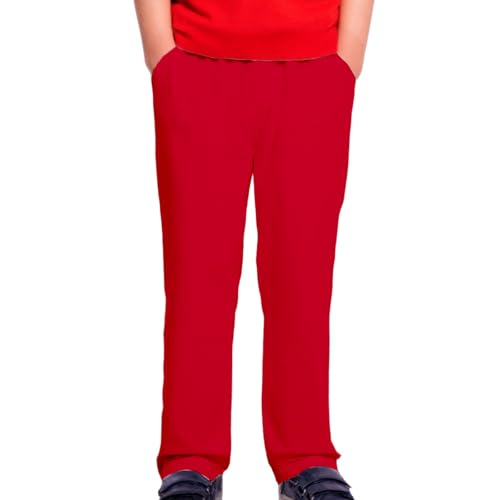 Boys Dress Pants Formal Flat Front Uniform Pants Teen Pull On Regular Fit Trousers Kids Elastic Waist Solid Color Trousers
