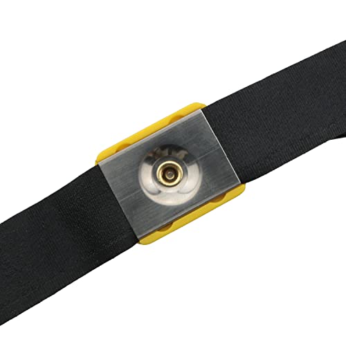 Image of MEETOOT 3Pcs Anti Static Wrist Strap, Strap Anti Shock Wristband Bracelet with Grounding Wire Alligator Clip Extendable Long Cord 1.8m
