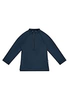 Sterntaler Badeshirt langarm uni – UV-Schutz 50+ Schwimmshirt – Unisex Beachwear schnelltrocknend – Kinder Rashguard mit Reißverschluss & Kinnschutz – marine, Größe 116