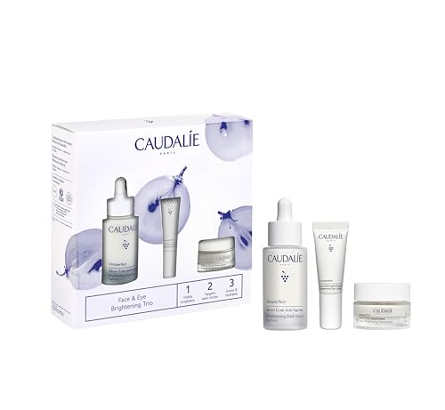 Caudalie Dark Spot Brightening Trio Skin Care Set - Vinoperfect Brightening Dark Spot Serum Full Size + 2 Free Travel-Size Products ($120 Value)