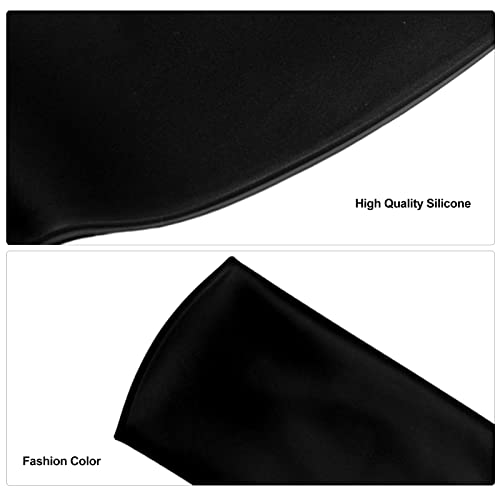 Touca de natação de cabelo comprido, touca de natação de silicone adulto à prova d'água mais grossa