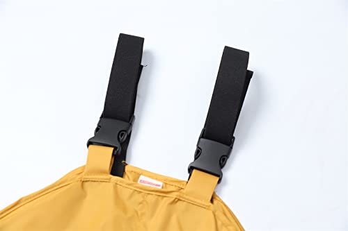 Toddler Boy Girl Rain Bib Solid Color Pants Reflective Strips Lightweight Rainproof Windproof Mudproof2