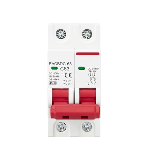 Disjoncteur solaire MCB 2P 1000V DC 25A pour protection photovoltaïque