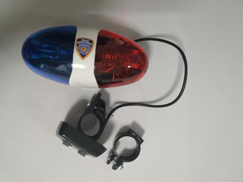 Bike Lights for Kids with Sirens, Police Pretend Play Toy, Safety Light Bicycle Accessories, Waterproof, (Now with Softer Sounds, Batteries not Included)