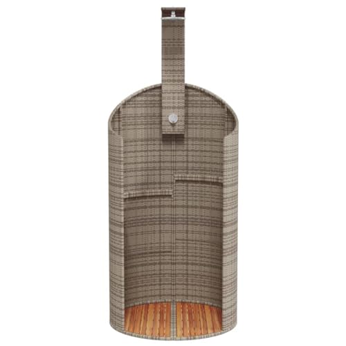 vidaXL Gray Poly Rattan Outdoor Shower - Acacia Wood Base - Garden/Pool Shower - 39.4"x39.4"x95.1"