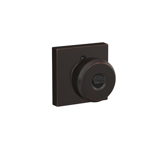 Image of SCHLAGE F51A BWE 716 COL Bowery Knob with Collins Trim Keyed Entry Lock, Aged Bronze