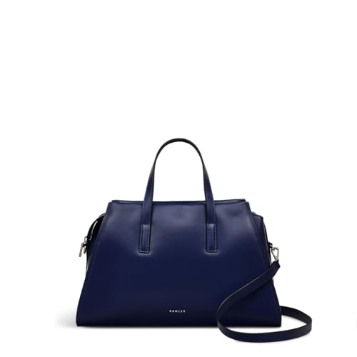 RADLEY London Drapers Road Women's Medium Leather Ziptop Satchel Bag, Evenfall - Main Image
