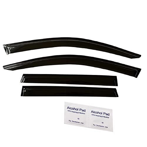 Tinted Tape-On Side Window Visor Deflectors Rain Guards Compatible With Toyota Corolla Cross 2022 2023 L Le Xle #TOP1