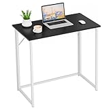Dripex Mesa Escritorio Plegable, Compacto, Estable y Fácil de Montar, Mesa Pequeña Ordenador para Casa Oficina y Cualquier Poco Espacio, Color Negra, 80 x 46 x 74cm