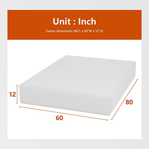 Image of PayLessHere | 12 Inch Queen Mattress | Medium Firm Base Foam Mattress
