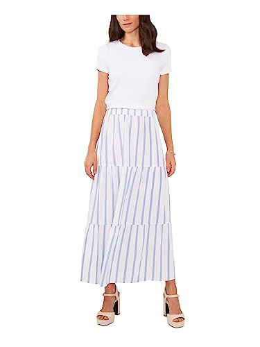 Vince Camuto Womens Linen Blend Striped Midi Skirt3