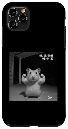 Funny Hamster Flexing On Security Camera スマホケース iPhone 11 Pro Max 用