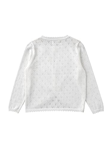 Hularka Kids Girls Long Sleeve One Button Short Cardigan Knit Bolero Shrug Sweater Flower Girl Dress Cover Up Tops4