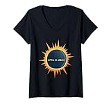Photo Gallery donna eclissi solare totale cool nasa solar eclipse 2024 maglietta con collo a v Photo Gallery donna eclissi solare totale cool nasa solar eclipse 2024 maglietta con collo a v