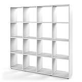  Vicco Raumteiler Karree 16 Fächer Bücherregal Standregal Aktenregal Wandregal Raumtrenner (Weiß)