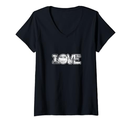 Mujer Amor Agentes inmobiliarios Vintage Agentes de bienes raíces Lindo agente Camiseta Cuello V