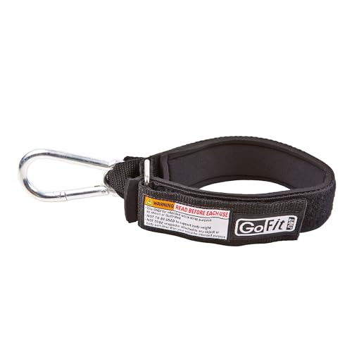 GoFit Adjustable Neoprene Ankle Strap for Resistance Bands and Cable Machines, Leg and Glute Workout Attachment with Secure Velcro Closure and Industrial Carabiner, Black Fitness Training Strap GoFit Adjustable Neoprene Ankle Strap for Resistance Bands and Cable Machines, Leg and Glute Workout Attachment with Secure Velcro Closure and Industrial Carabiner, Black Fitness Training Strap