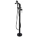 Rozin Floor Standing 2 Tubes Bathtub Faucet with Handheld Shower Set Chrome Finish