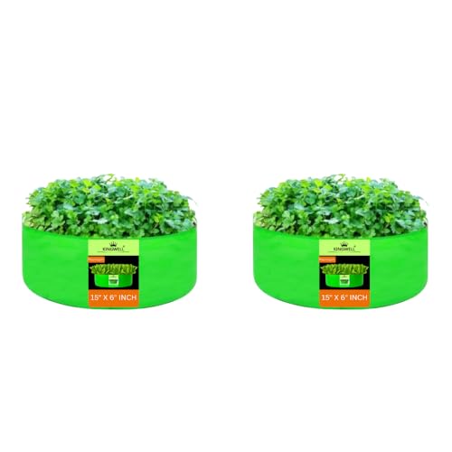 Image of Kingwell Grow Bag 15x6 inch Pack of 2 For Terrace Garden Leafy Vegetable Plant Grow Bags Fruits Growing Containers For terrece Gardening